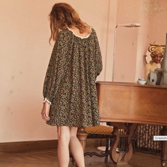 DOEN BLIX DRESS -- INK MONTPELLIER FLORAL - Picture 3 of 5